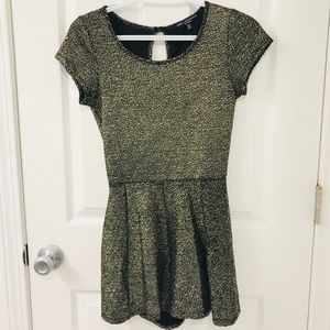 Black and Gold Sparkly Romper